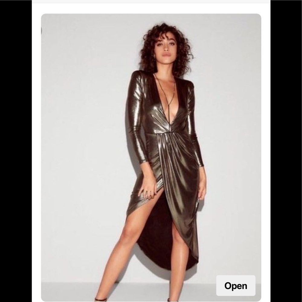 Express gold dress